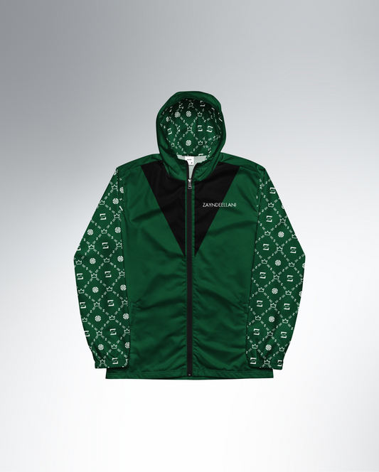 Zayndeellani Monogram Sleeved Windbreaker - Green