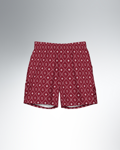 Zayndeellani Men's Monogram Swim Shorts Red