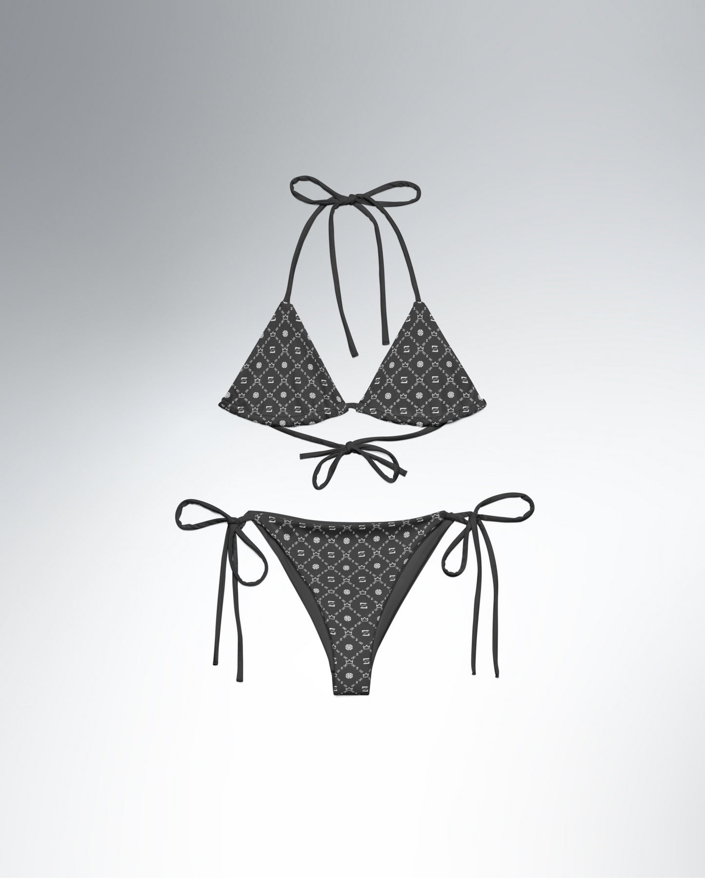 Zayndeellani Monogram Bikini - Grey & White