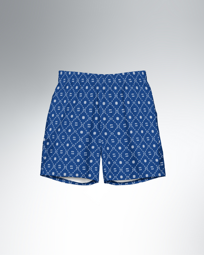 Zayndeellani Men's Monogram Swim Shorts Blue