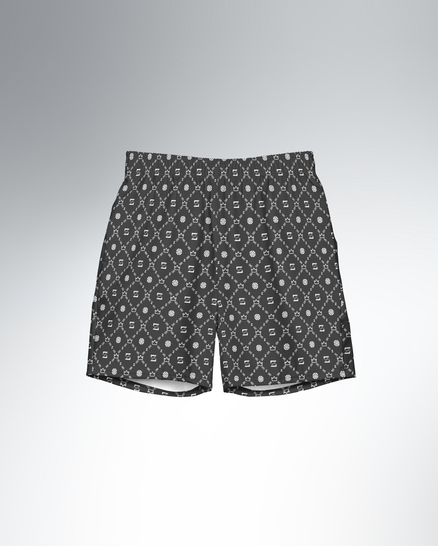 Zayndeellani Men's Monogram Swim Shorts Grey