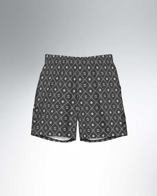 Zayndeellani Men's Monogram Swim Shorts Grey