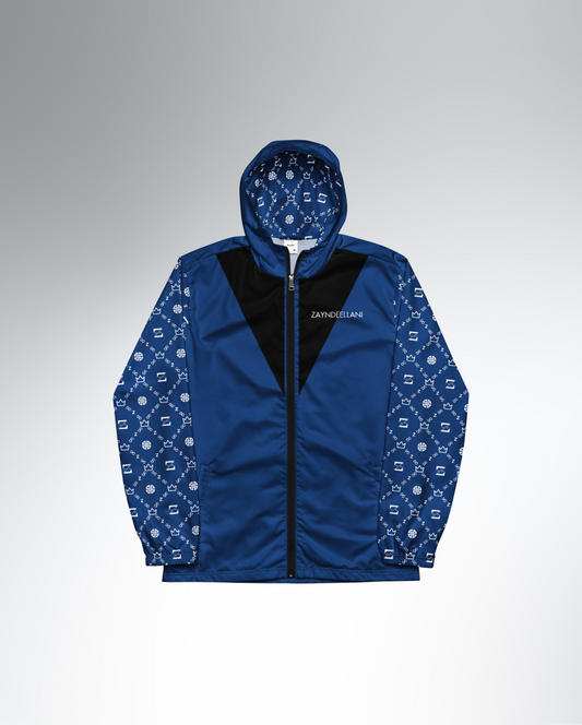 Zayndeellani Monogram Sleeved Windbreaker - Blue