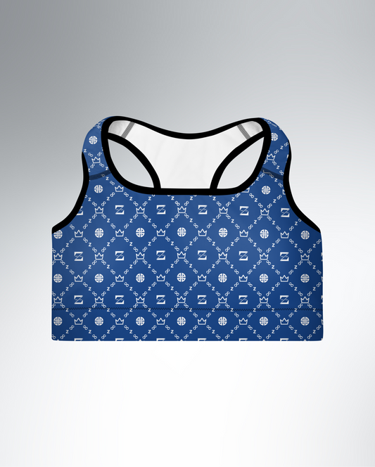 Zayndeellani Monogram Sports Bra Blue