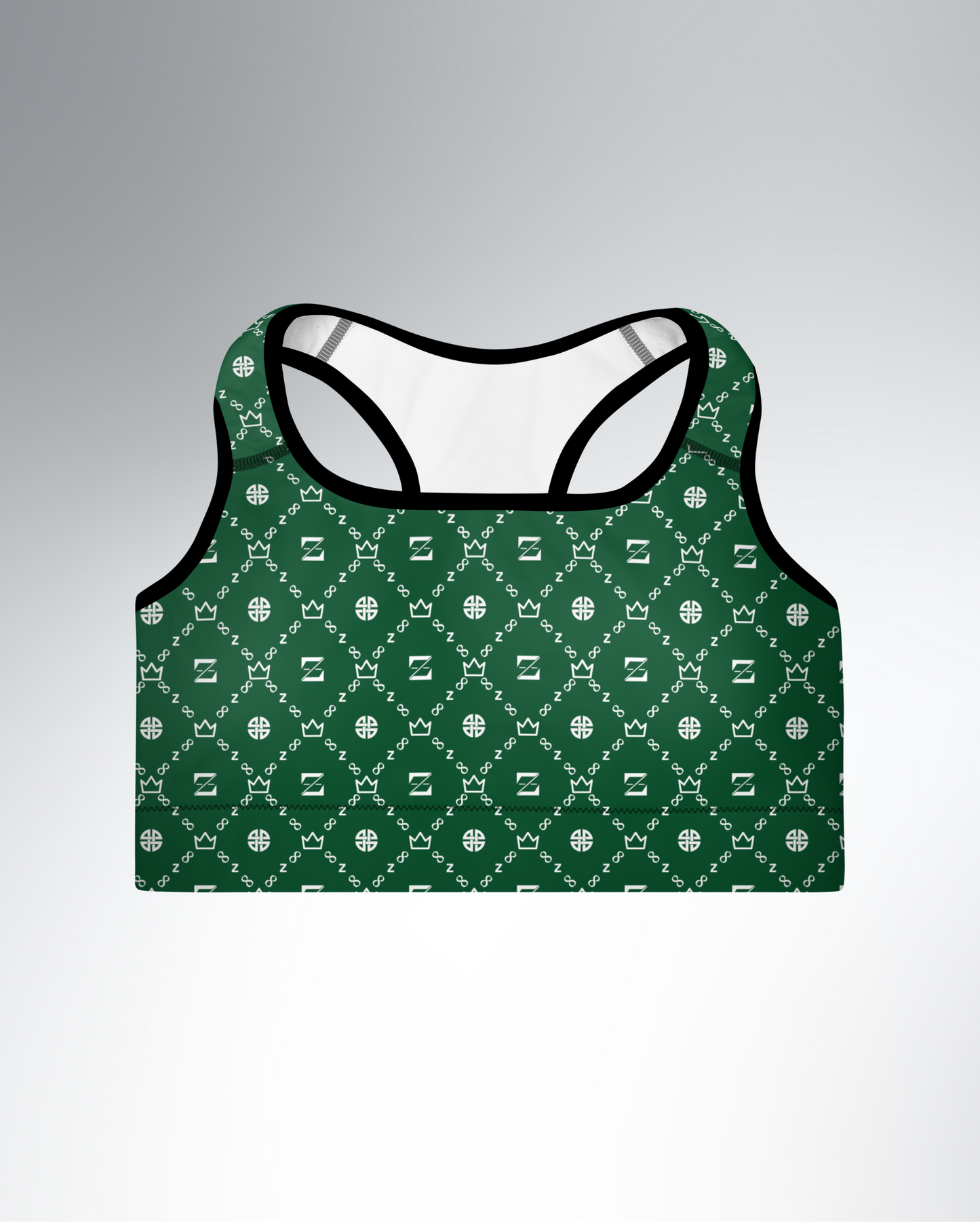 Zayndeellani Monogram Sports Bra Green