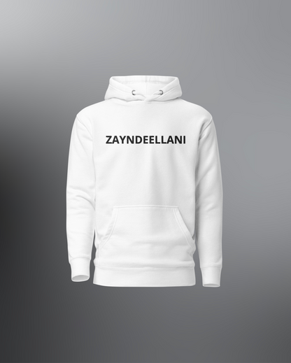 Zayndeellani Logo Spell-Out Hoodie Black Embroidery Plain Back