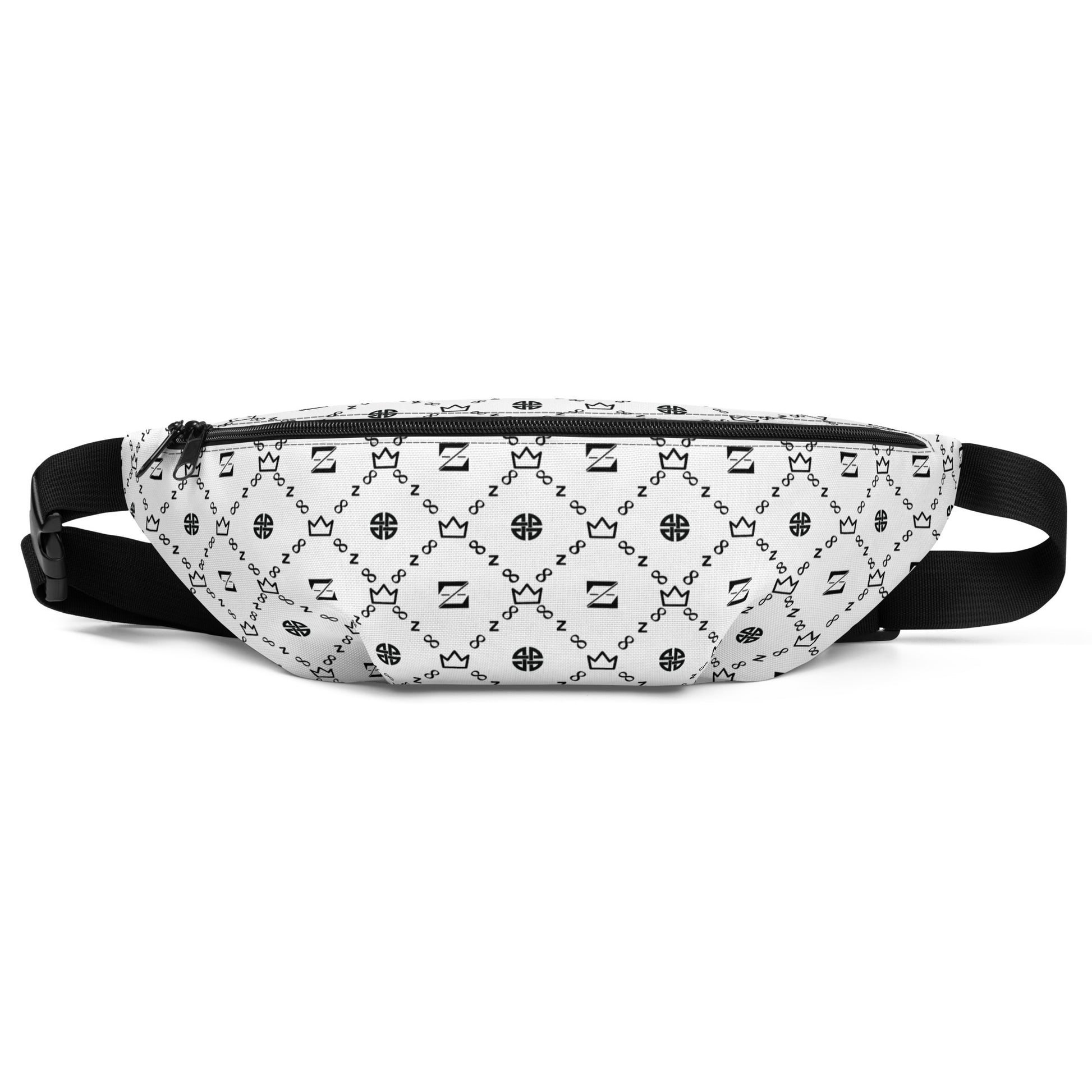 Zayndeellani White All-Out Monogram Fanny Pack - Zayndeellani