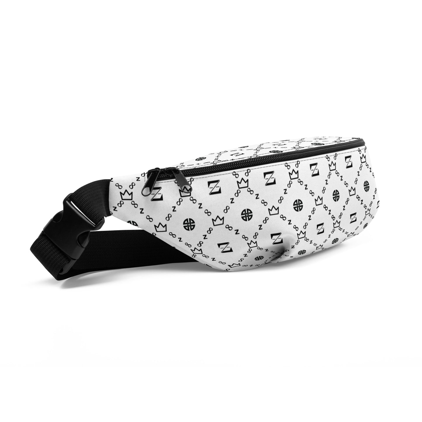 Zayndeellani White All-Out Monogram Fanny Pack - Zayndeellani