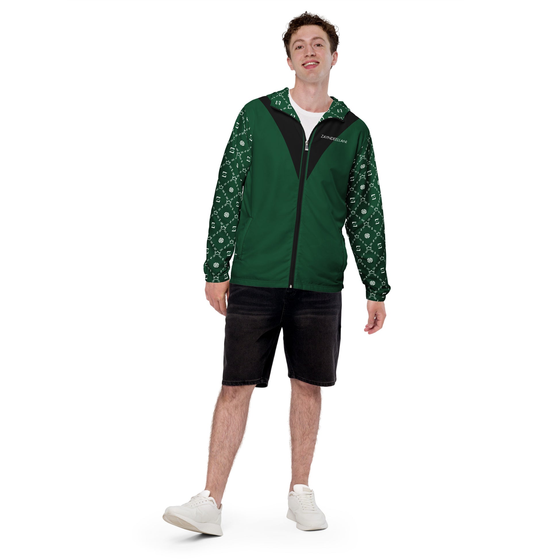 Zayndeellani Monogram Sleeved Windbreaker - Green - Zayndeellani