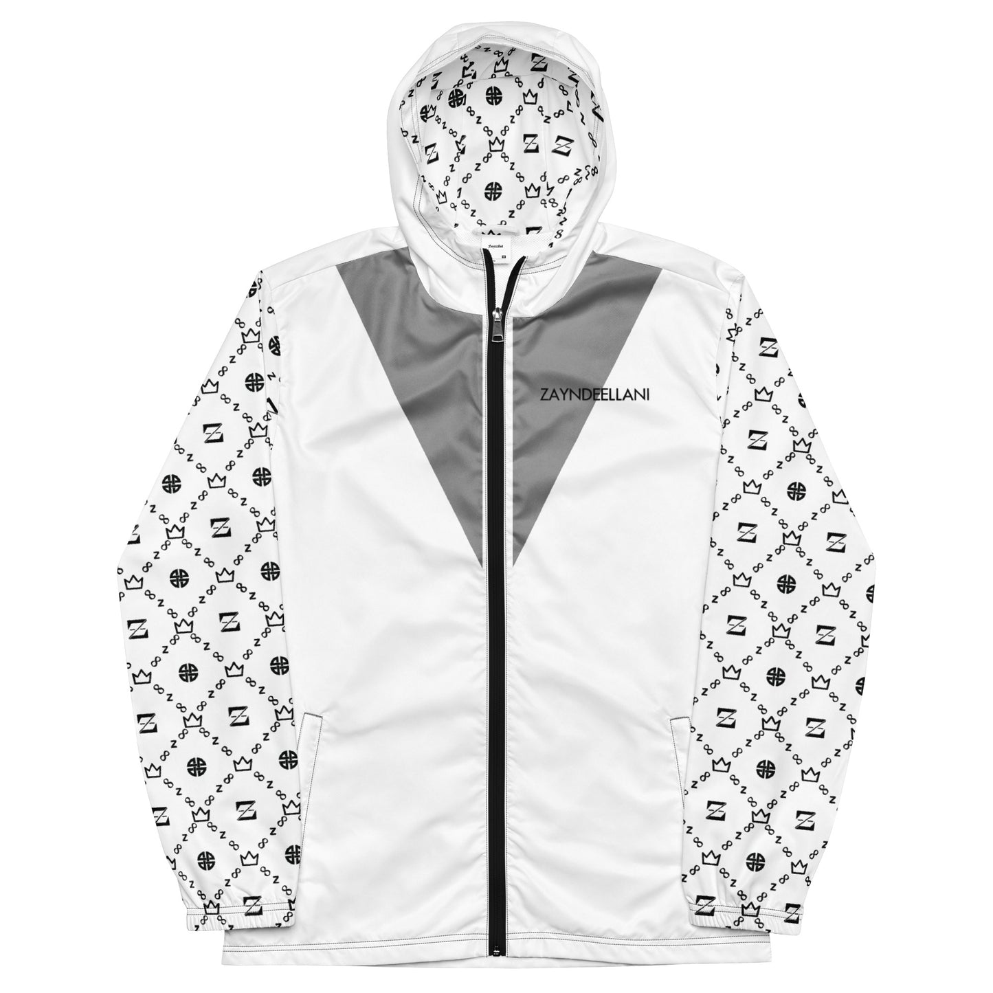 Zayndeellani Monogram Sleeved Windbreaker - White - Zayndeellani