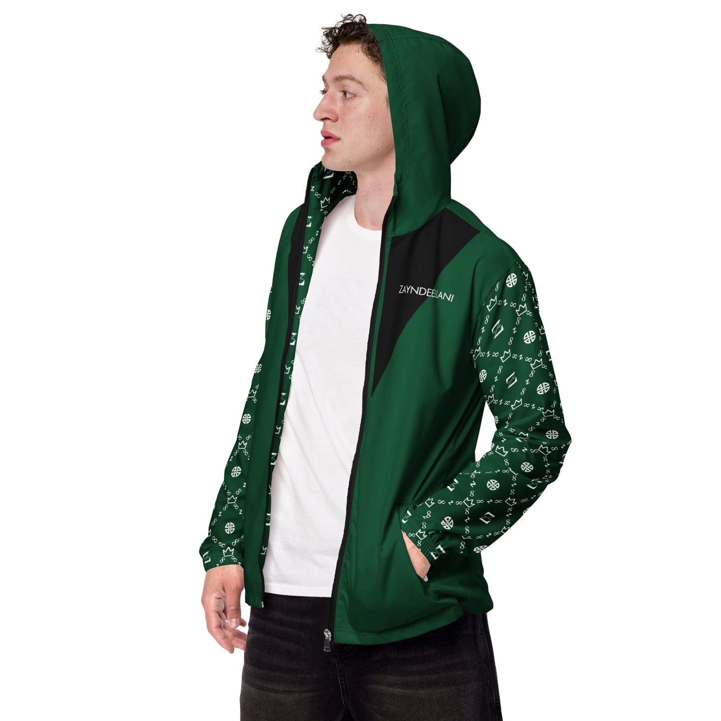 Zayndeellani Monogram Sleeved Windbreaker - Green - Zayndeellani