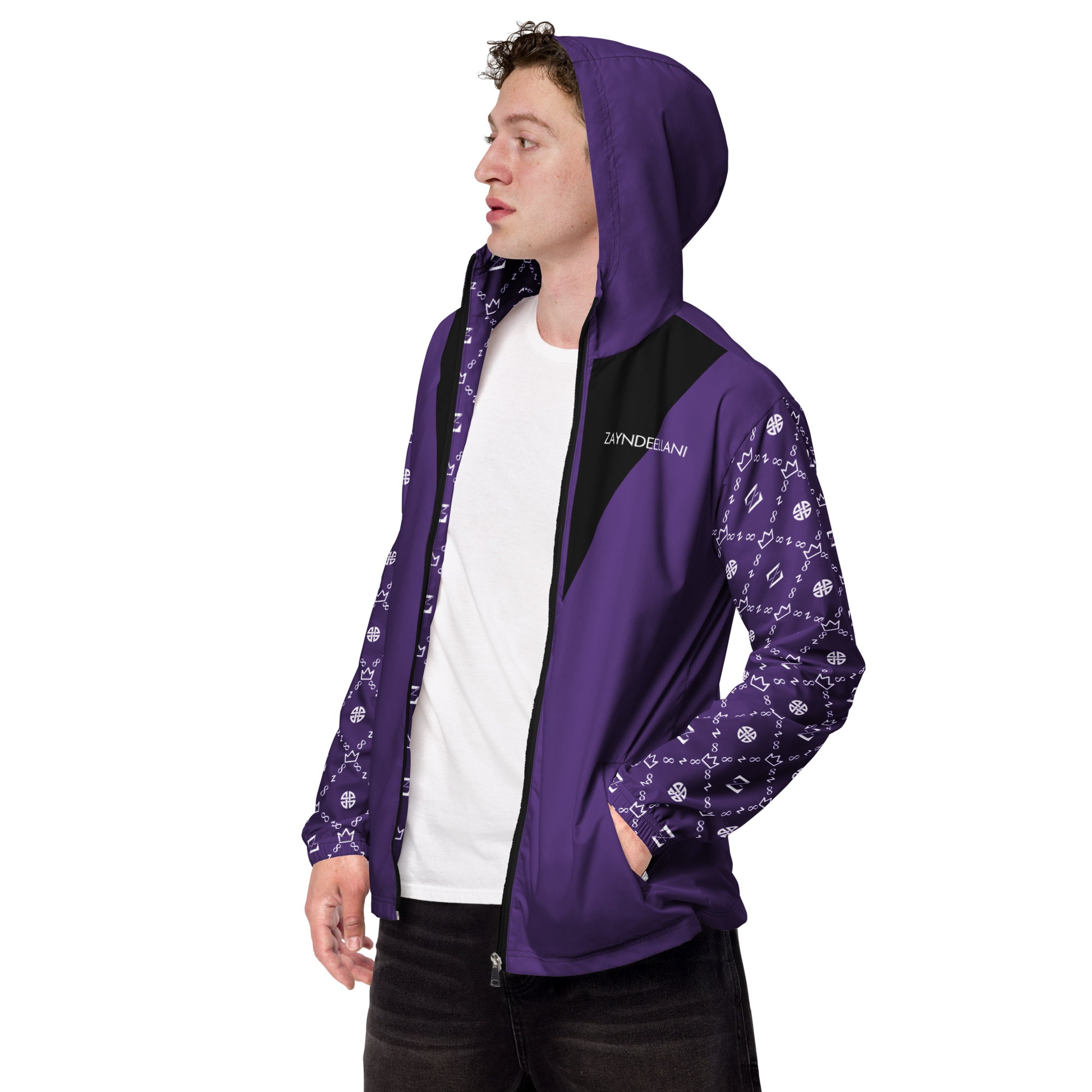 Zayndeellani Monogram Sleeved Windbreaker - Purple - Zayndeellani