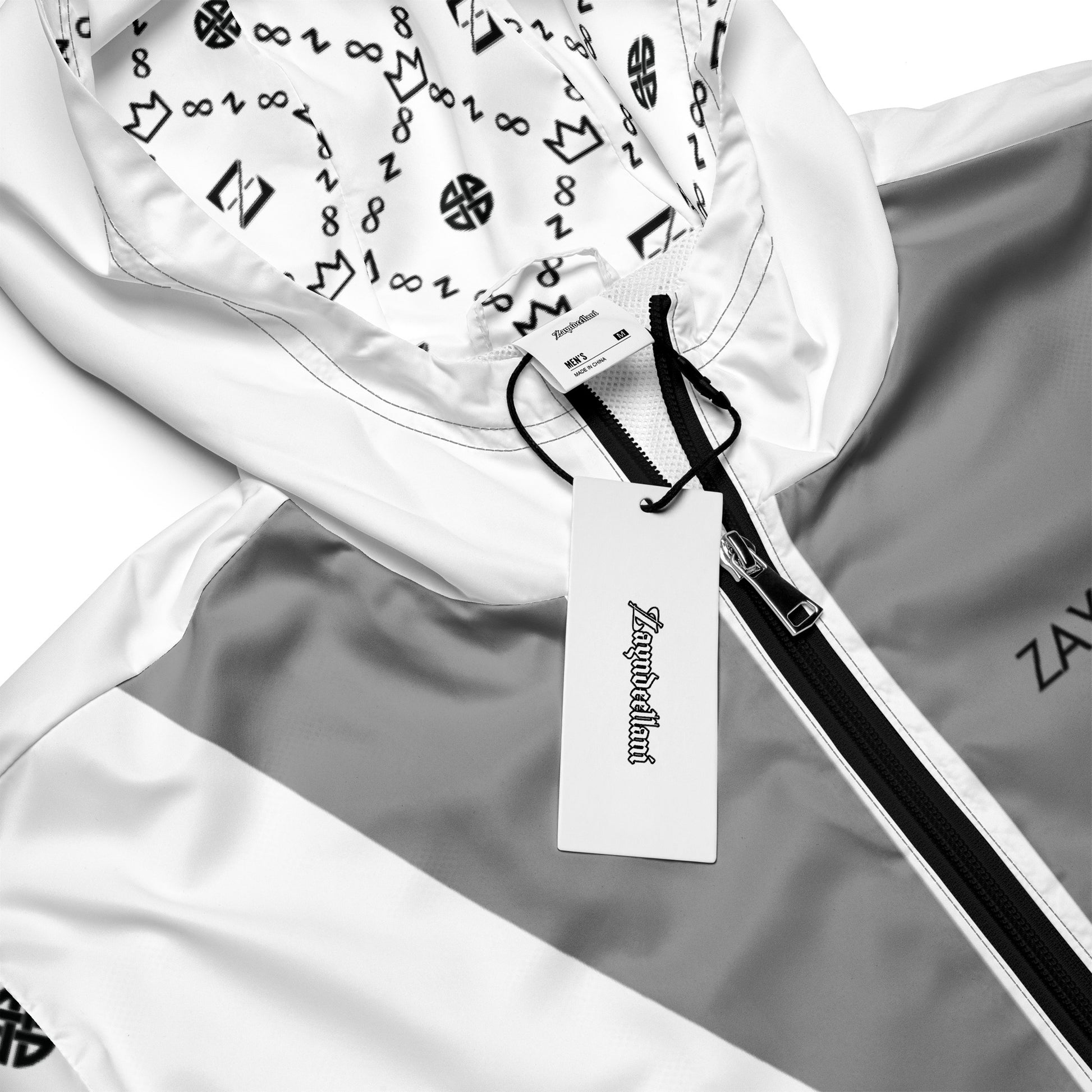 Zayndeellani Monogram Sleeved Windbreaker - White - Zayndeellani