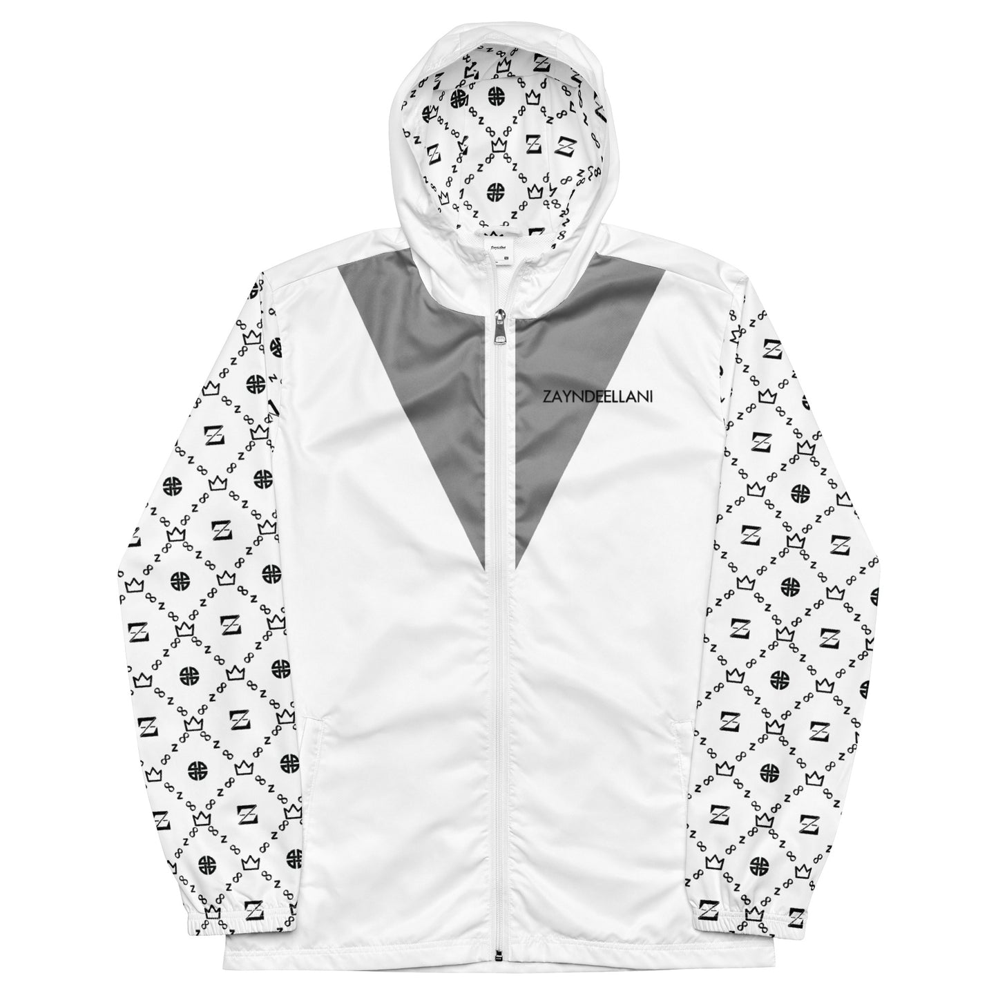 Zayndeellani Monogram Sleeved Windbreaker - White - Zayndeellani