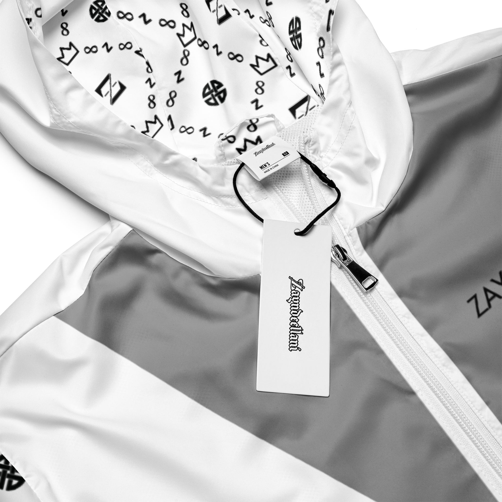 Zayndeellani Monogram Sleeved Windbreaker - White - Zayndeellani