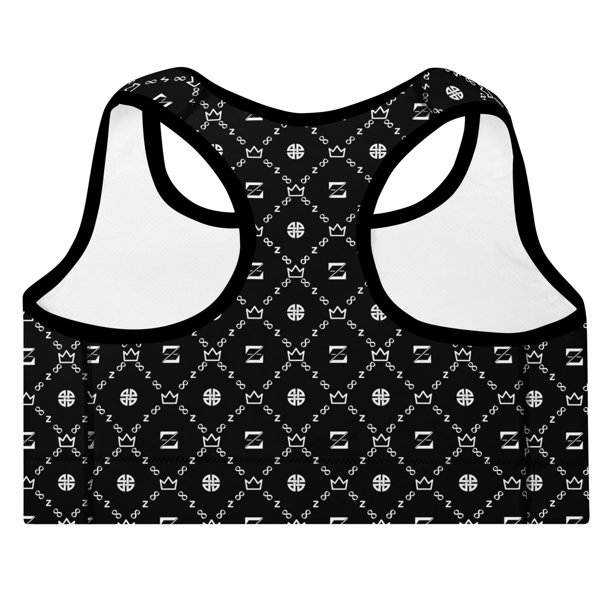 Zayndeellani Monogram Sports Bra Black - Zayndeellani