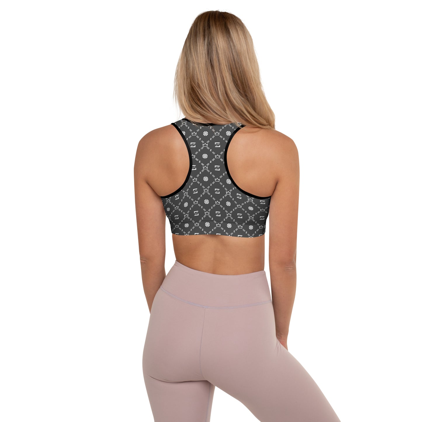 Zayndeellani Monogram Sports Bra Grey - Zayndeellani