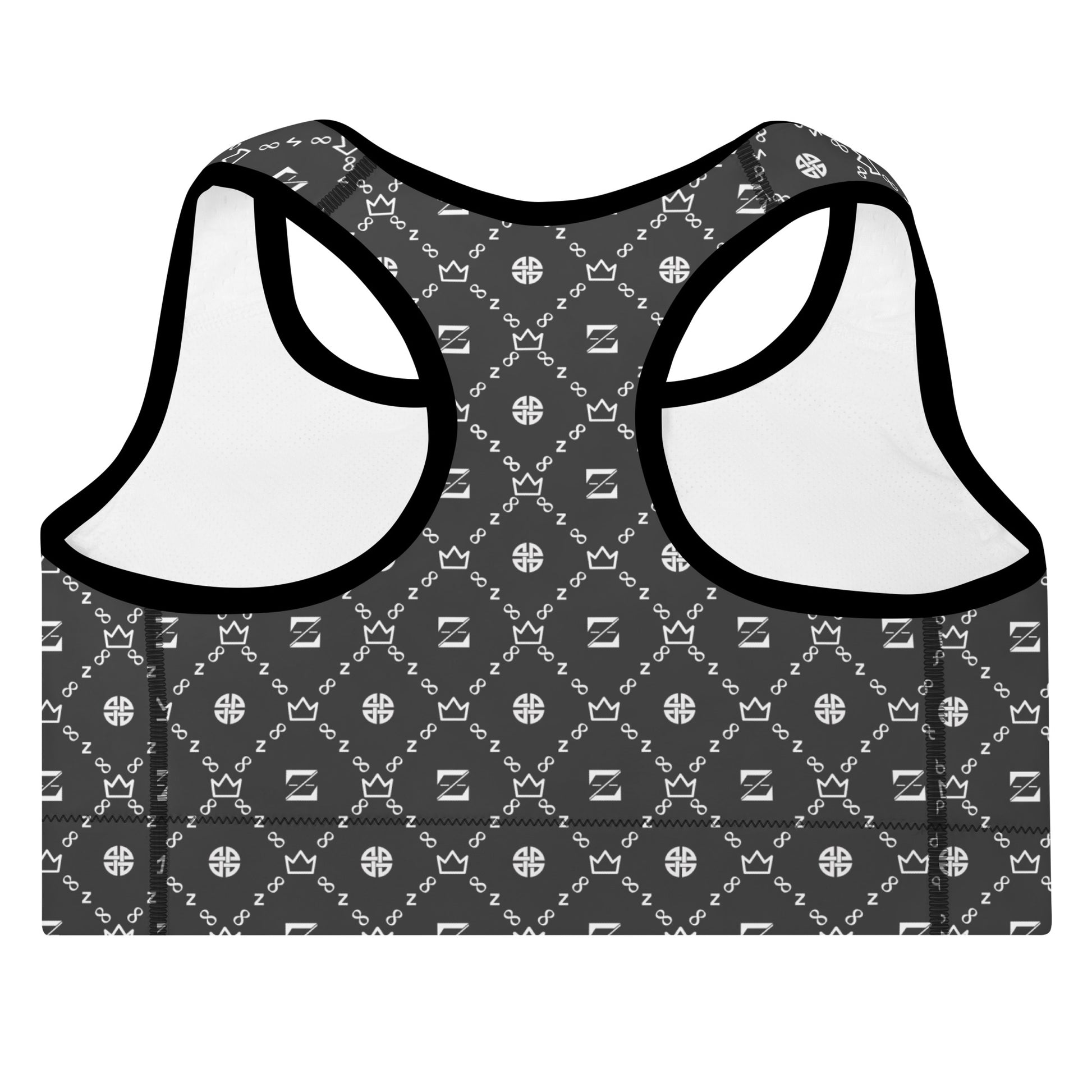 Zayndeellani Monogram Sports Bra Grey - Zayndeellani