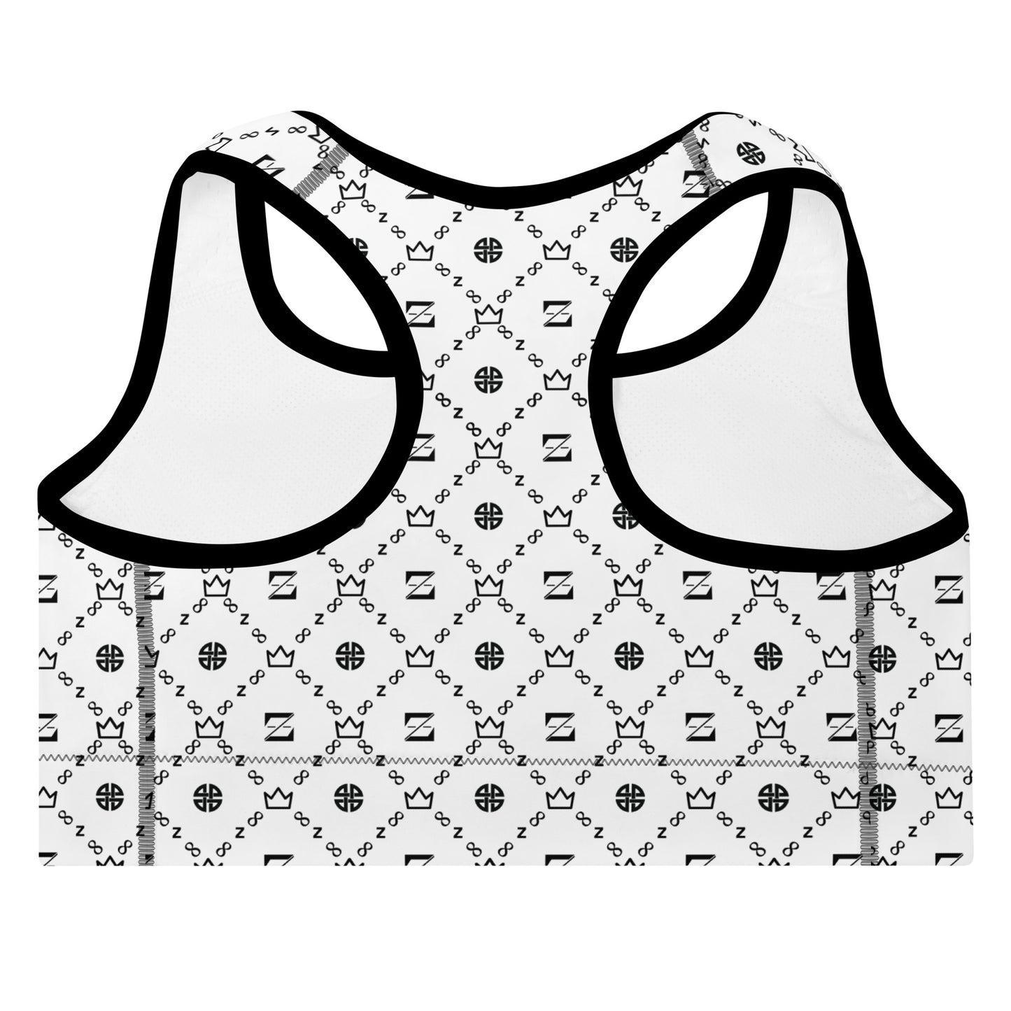 Zayndeellani Monogram Sports Bra White - Zayndeellani