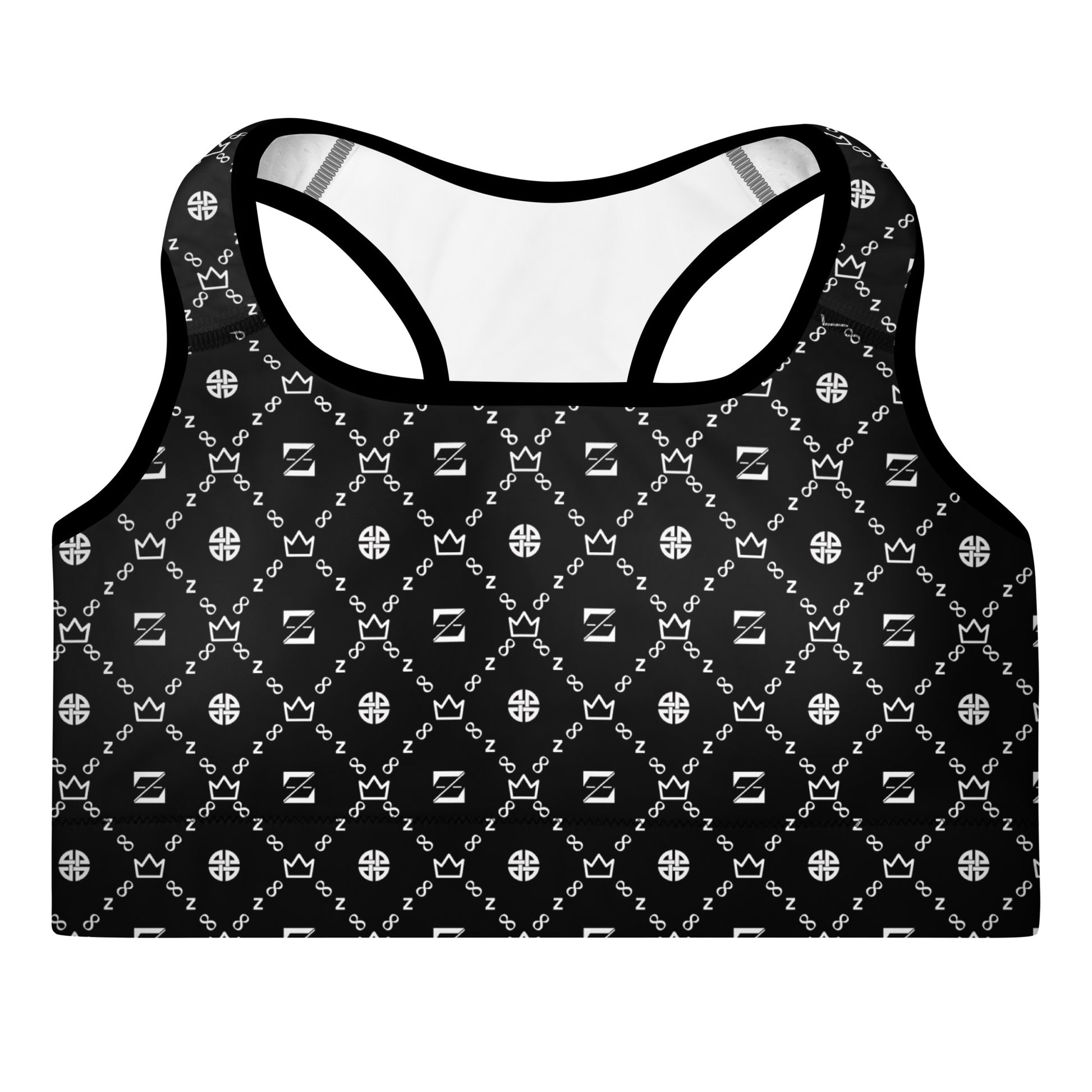 Zayndeellani Monogram Sports Bra Black - Zayndeellani