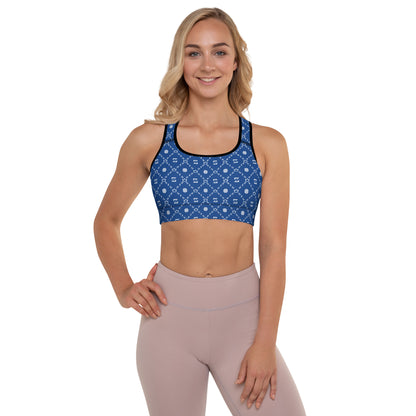 Zayndeellani Monogram Sports Bra Blue - Zayndeellani