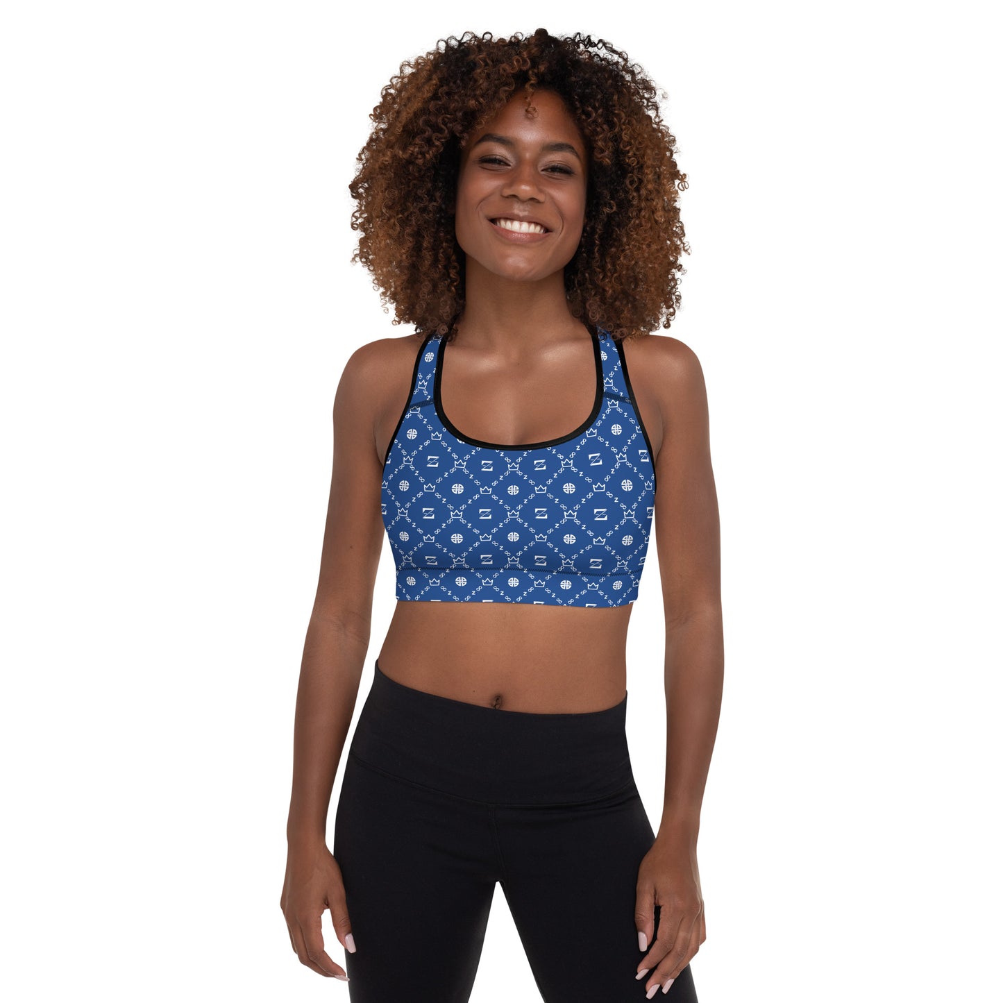 Zayndeellani Monogram Sports Bra Blue - Zayndeellani