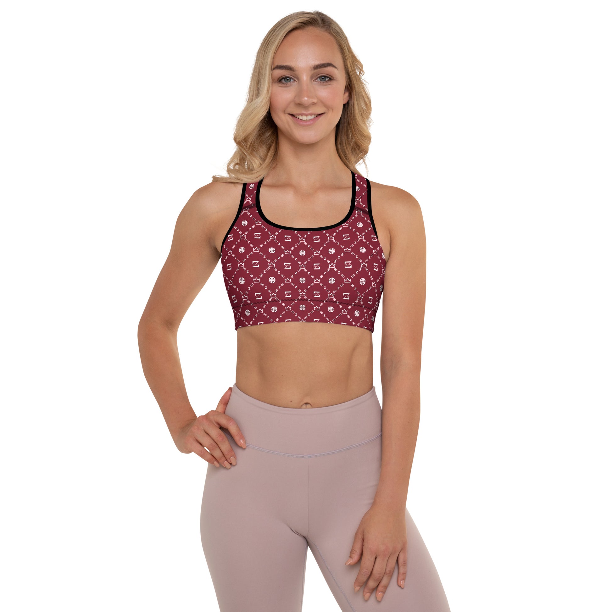 Zayndeellani Monogram Sports Bra Red - Zayndeellani