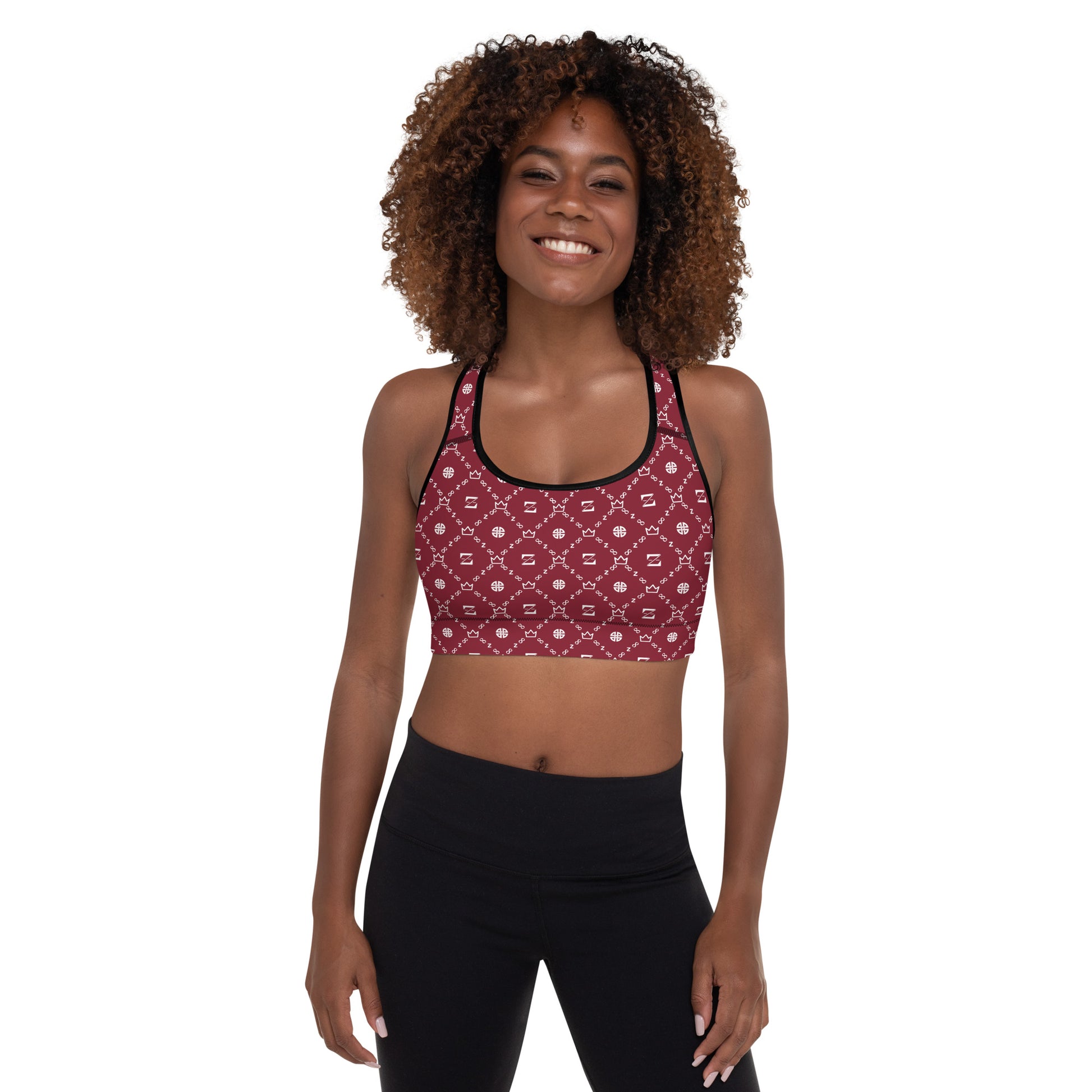 Zayndeellani Monogram Sports Bra Red - Zayndeellani