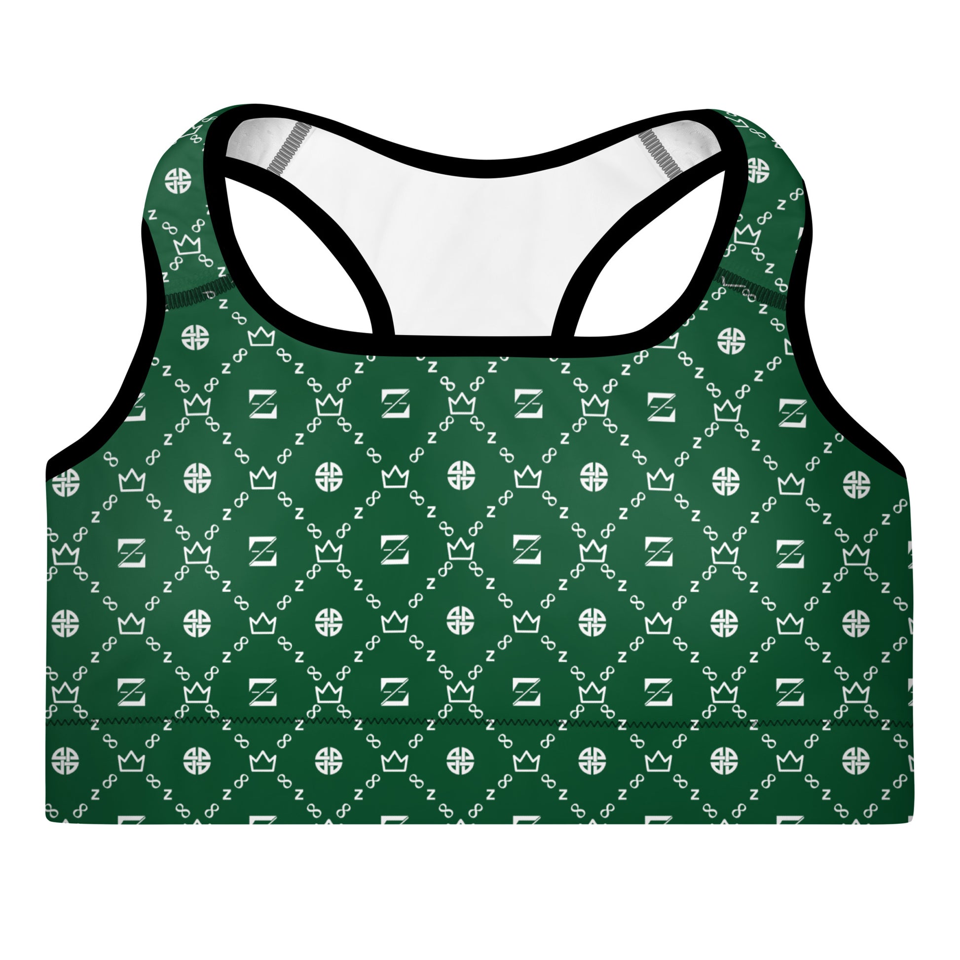 Zayndeellani Monogram Sports Bra Green - Zayndeellani