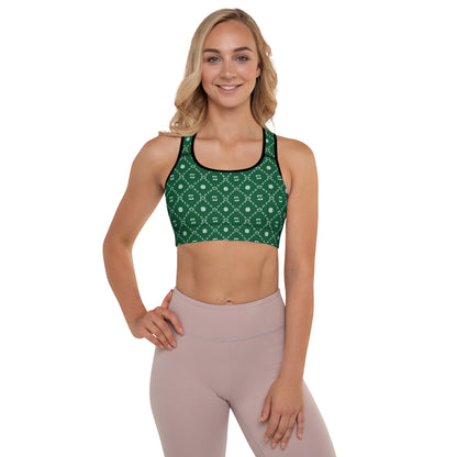 Zayndeellani Monogram Sports Bra Green - Zayndeellani