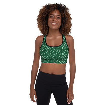 Zayndeellani Monogram Sports Bra Green - Zayndeellani