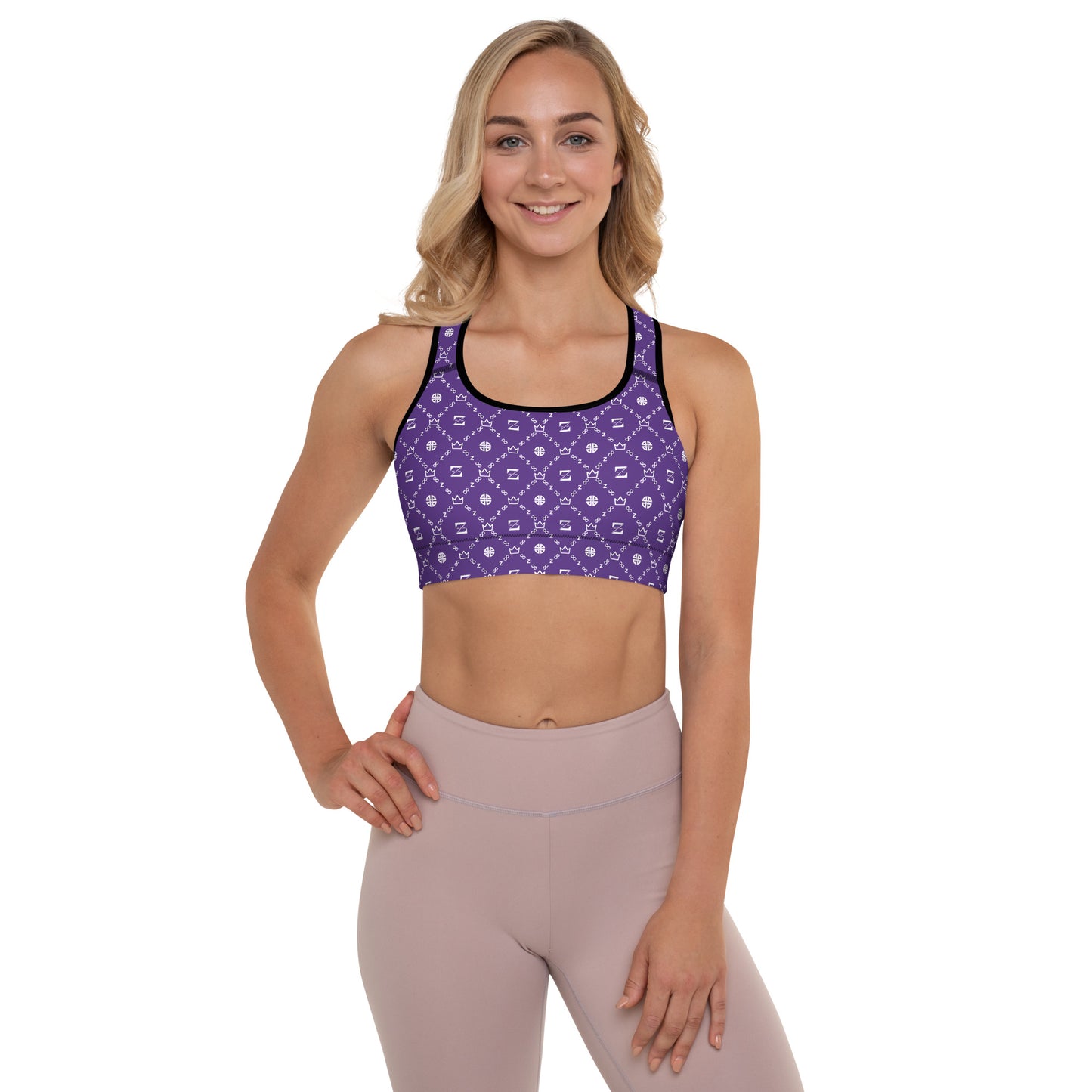 Zayndeellani Monogram Sports Bra Purple - Zayndeellani