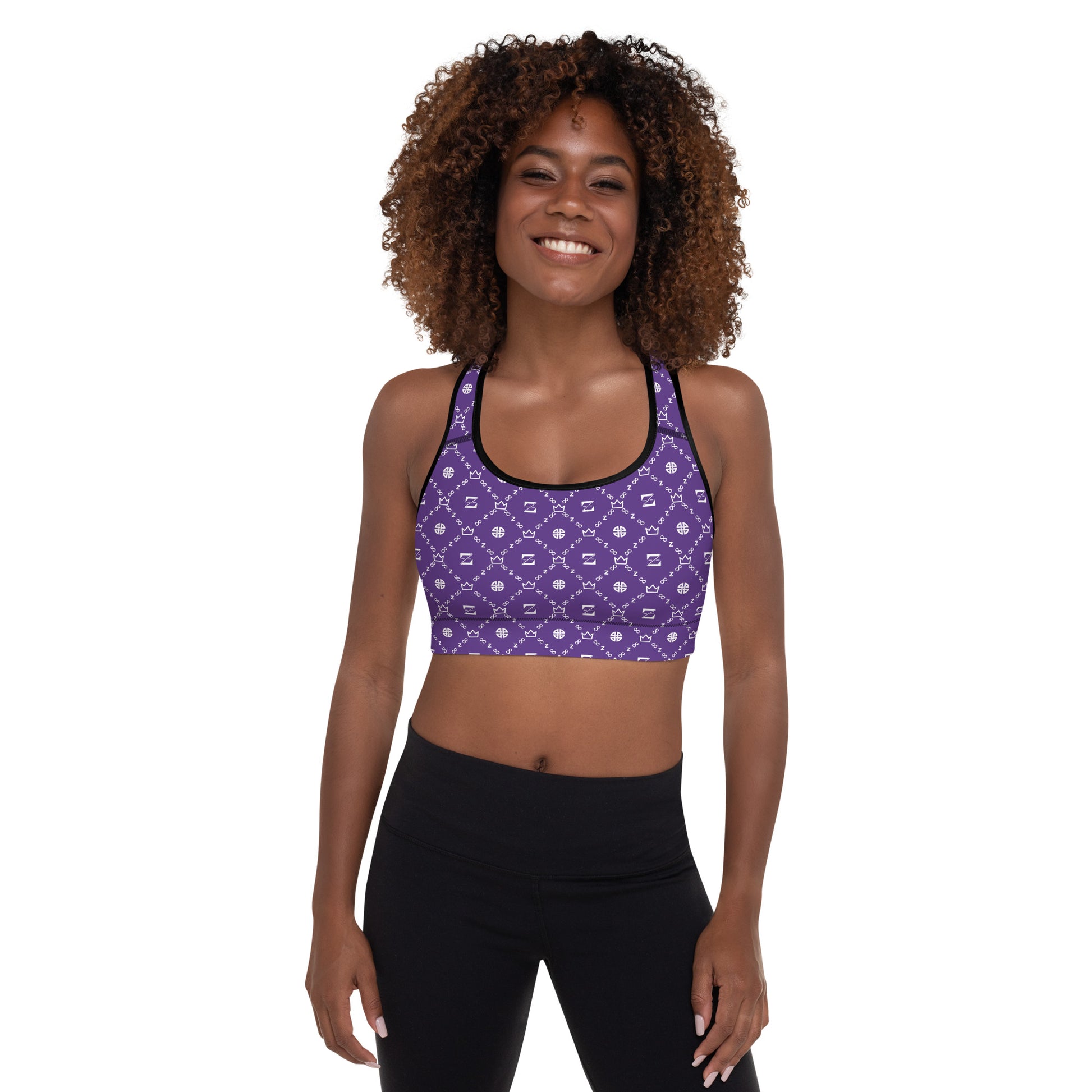 Zayndeellani Monogram Sports Bra Purple - Zayndeellani