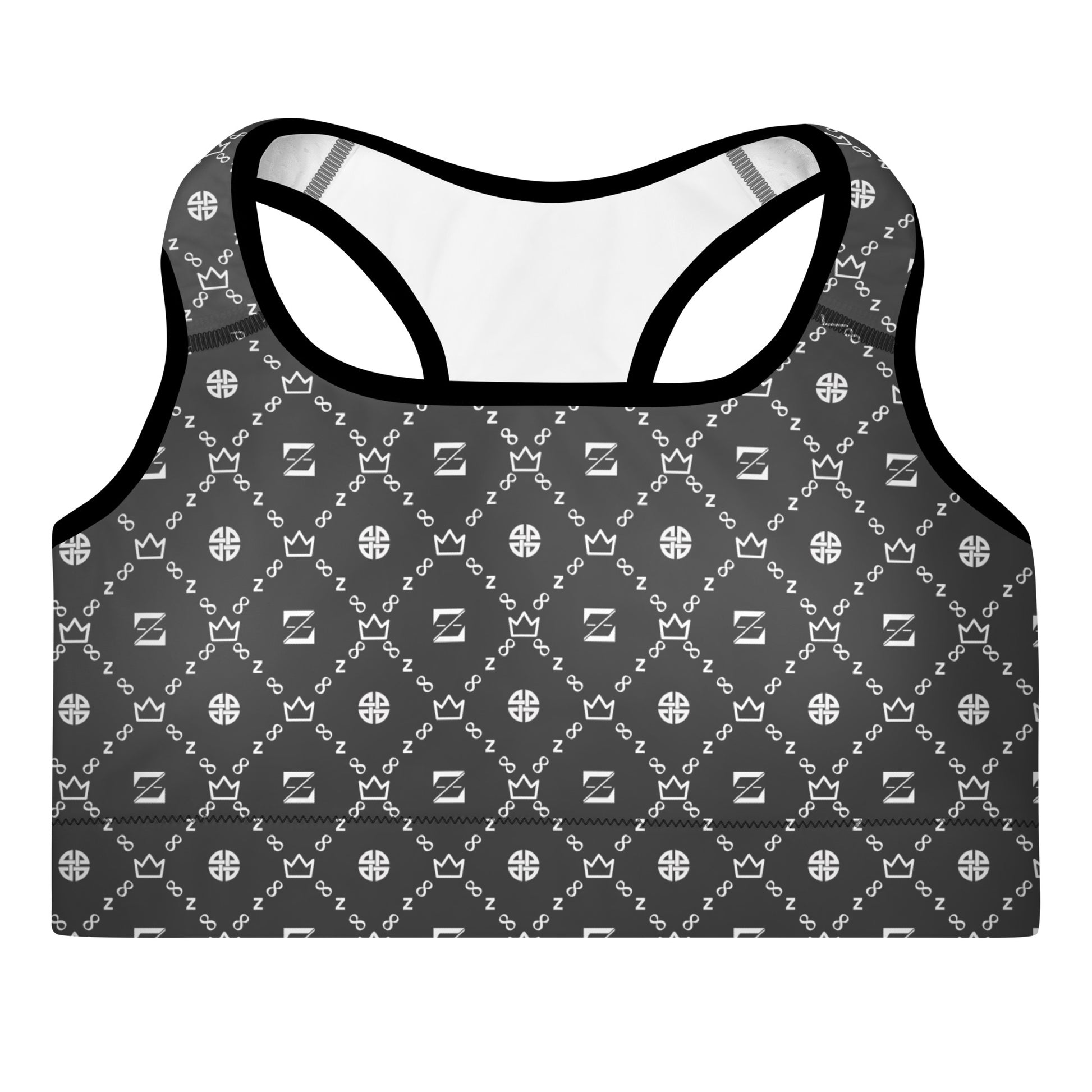 Zayndeellani Monogram Sports Bra Grey - Zayndeellani