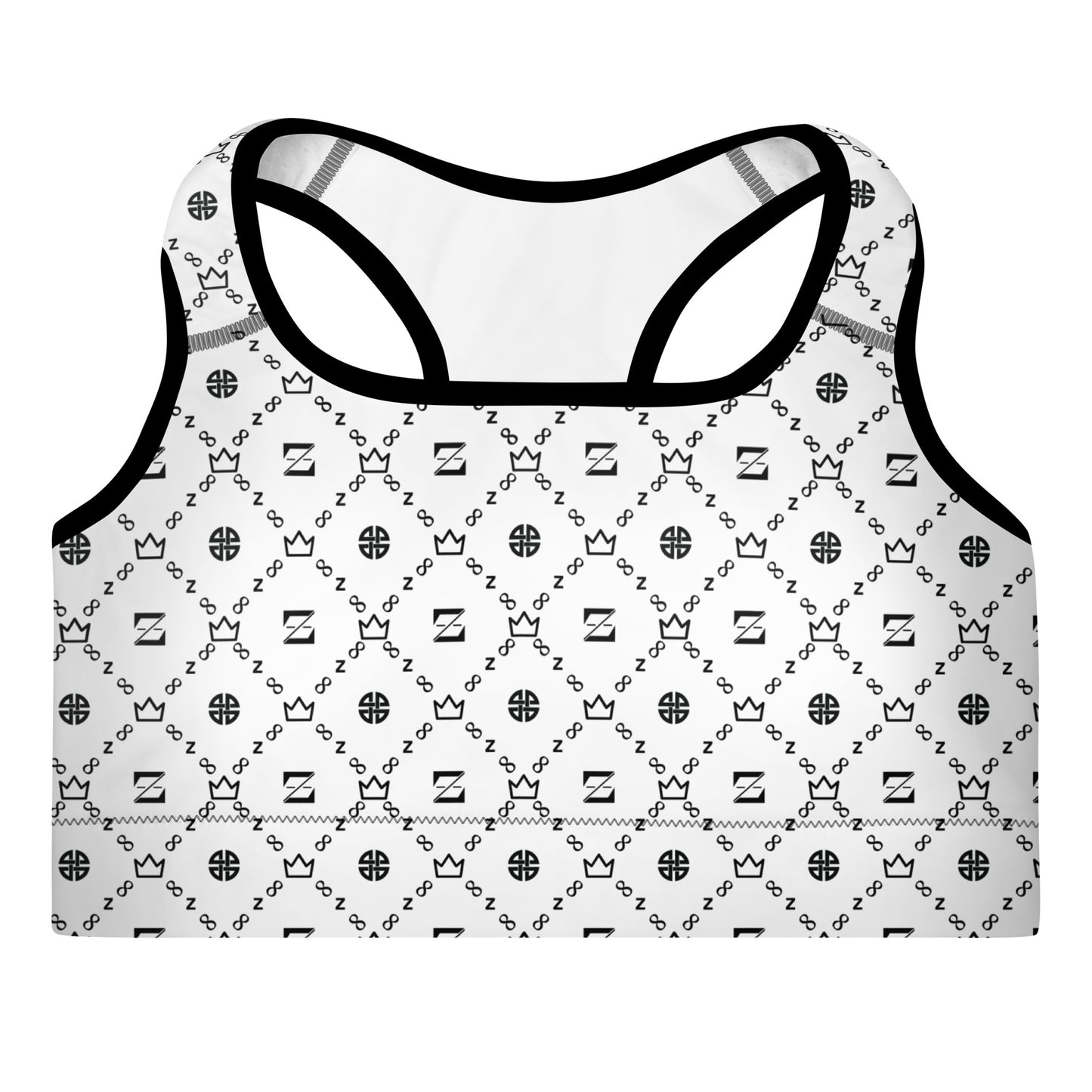 Zayndeellani Monogram Sports Bra White - Zayndeellani