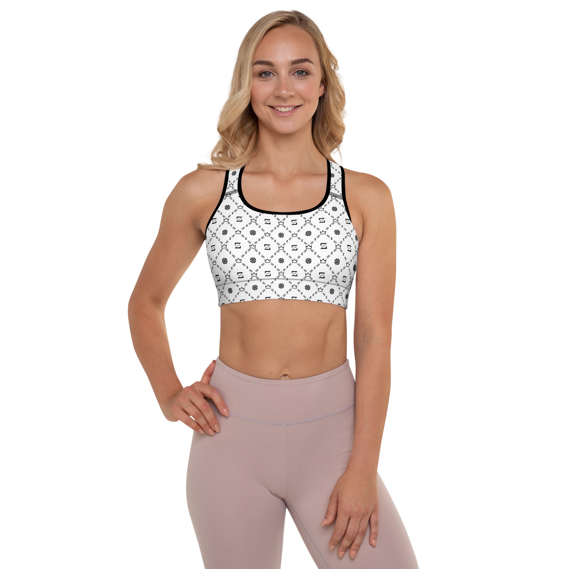 Zayndeellani Monogram Sports Bra White - Zayndeellani