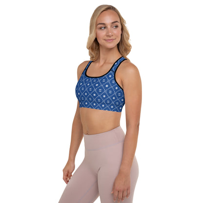 Zayndeellani Monogram Sports Bra Blue - Zayndeellani