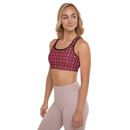 Zayndeellani Monogram Sports Bra Red - Zayndeellani