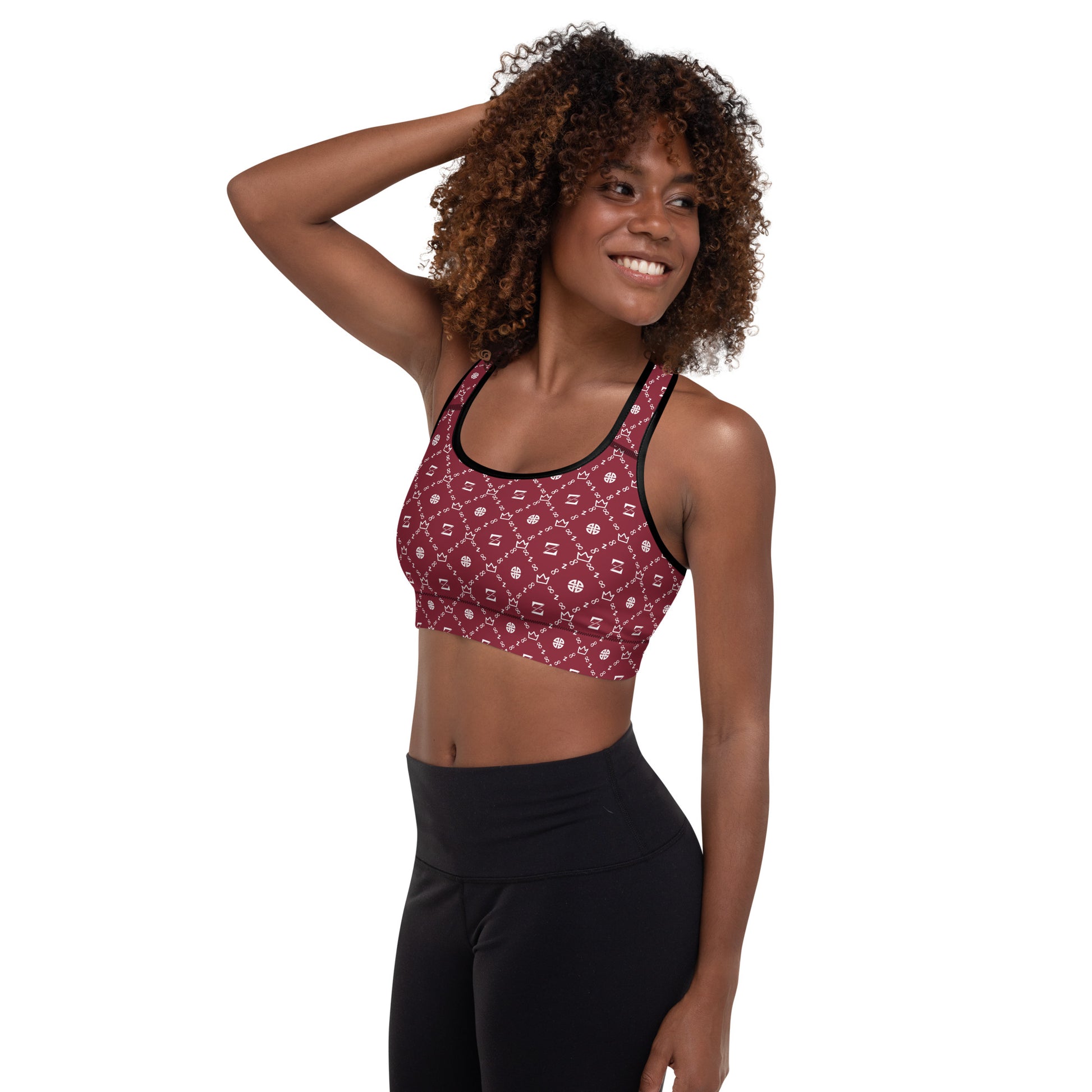 Zayndeellani Monogram Sports Bra Red - Zayndeellani