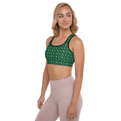 Zayndeellani Monogram Sports Bra Green - Zayndeellani