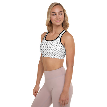 Zayndeellani Monogram Sports Bra White - Zayndeellani