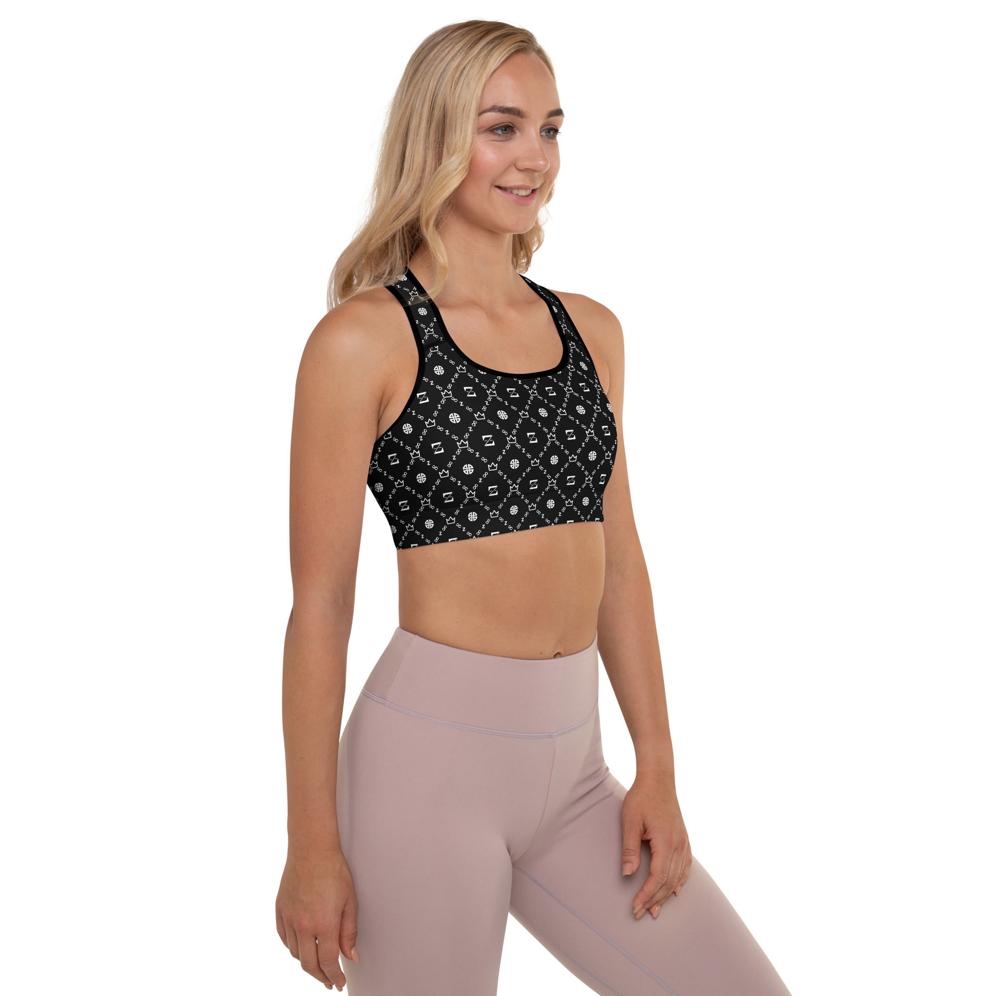 Zayndeellani Monogram Sports Bra Black - Zayndeellani