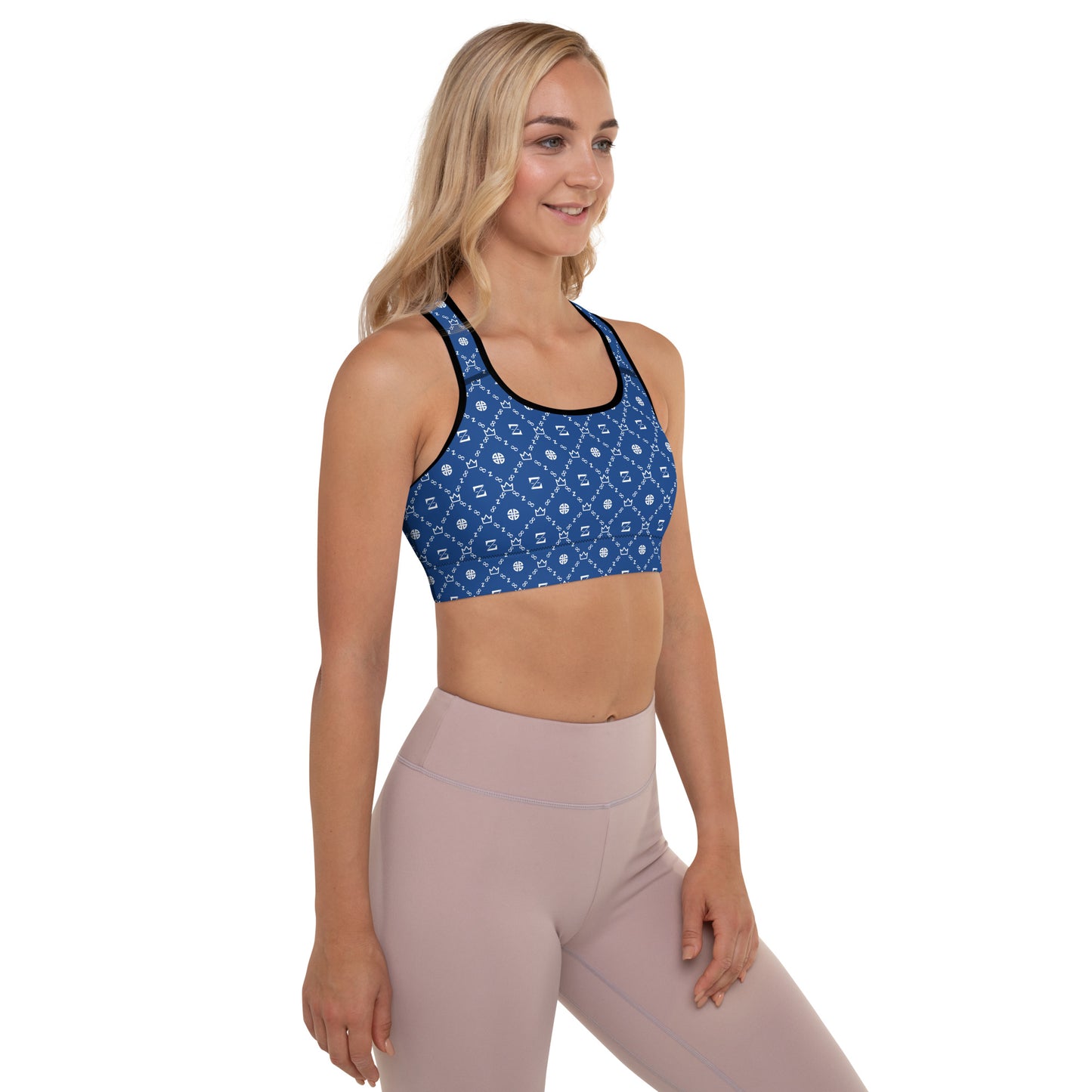 Zayndeellani Monogram Sports Bra Blue - Zayndeellani