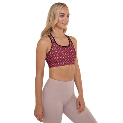 Zayndeellani Monogram Sports Bra Red - Zayndeellani