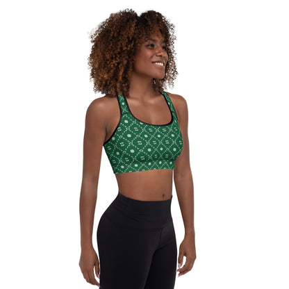 Zayndeellani Monogram Sports Bra Green - Zayndeellani