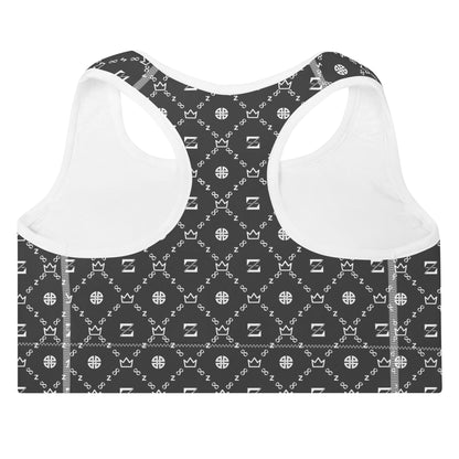 Zayndeellani Monogram Sports Bra Grey - Zayndeellani