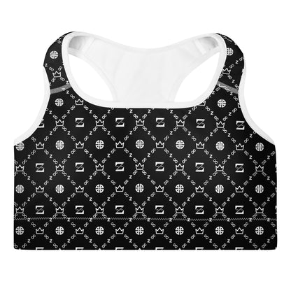 Zayndeellani Monogram Sports Bra Black - Zayndeellani