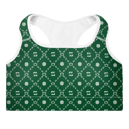 Zayndeellani Monogram Sports Bra Green - Zayndeellani