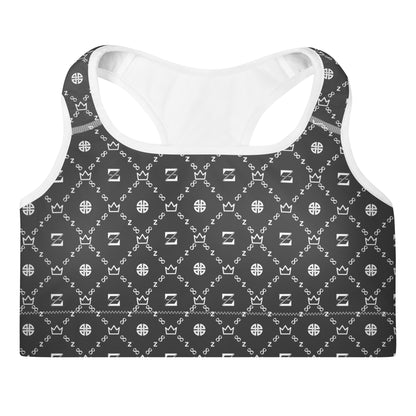 Zayndeellani Monogram Sports Bra Grey - Zayndeellani