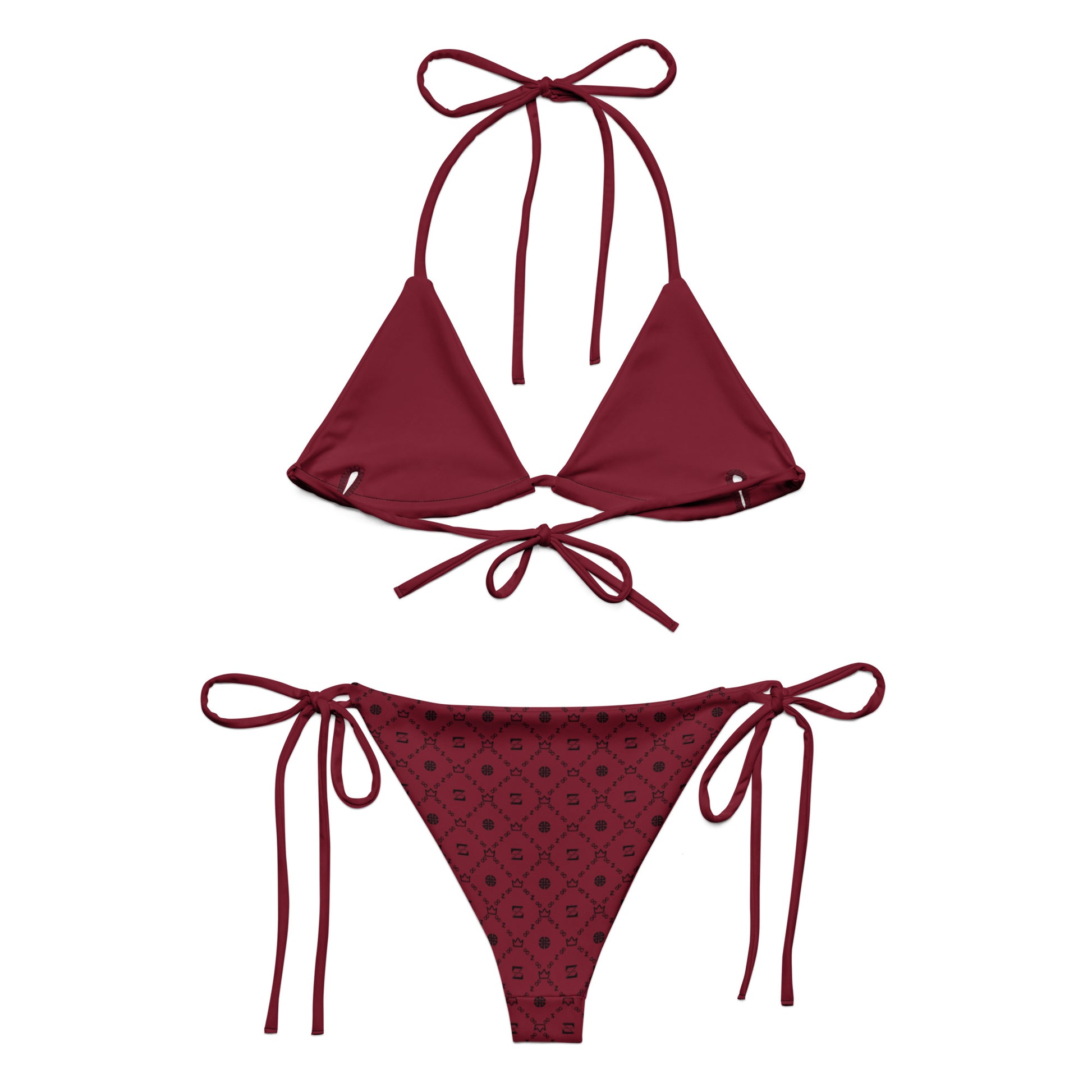 Zayndeellani Monogram Bikini - Burgundy - Zayndeellani